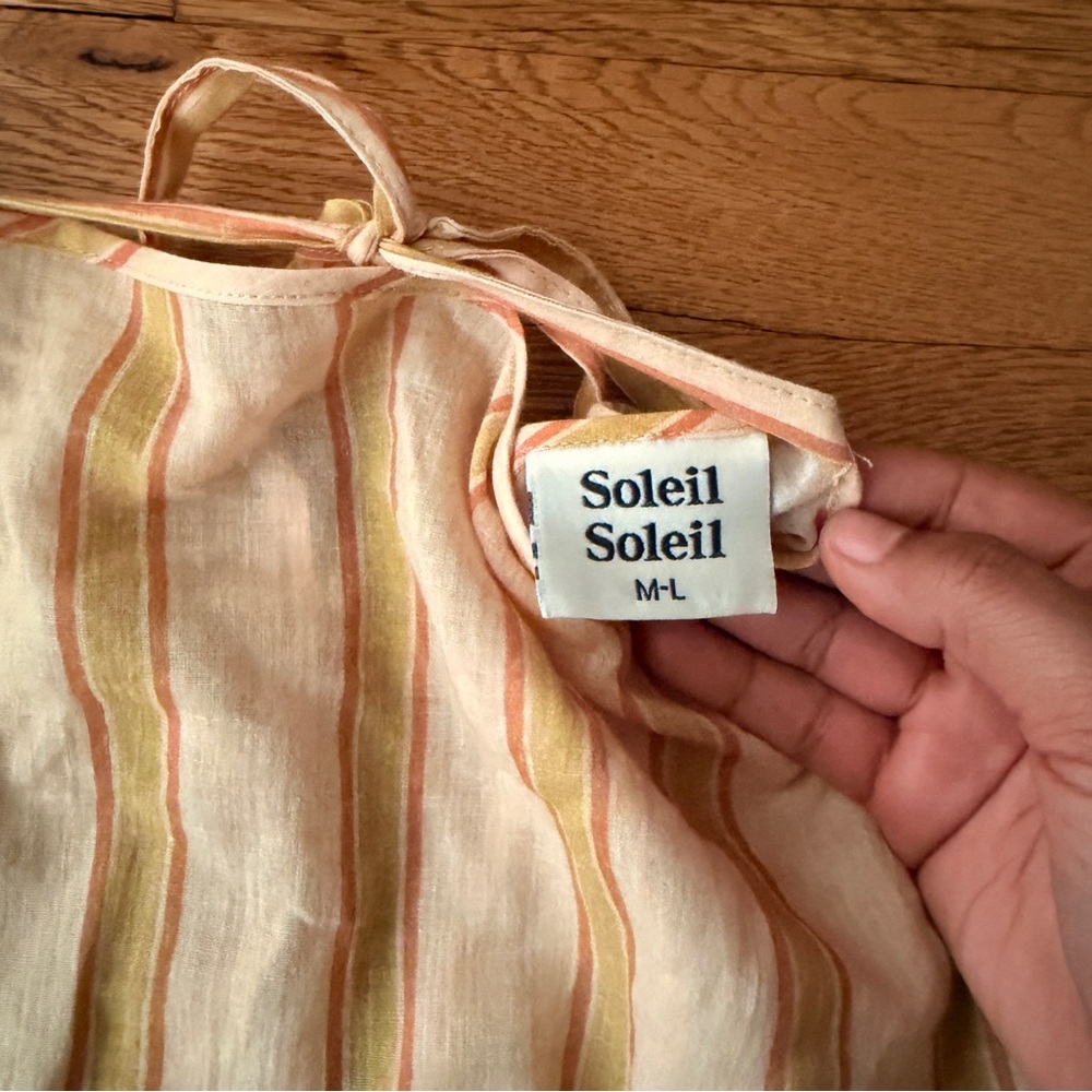 Yellow Striped Bell-Sleeve Dress - Picture 5 of 6